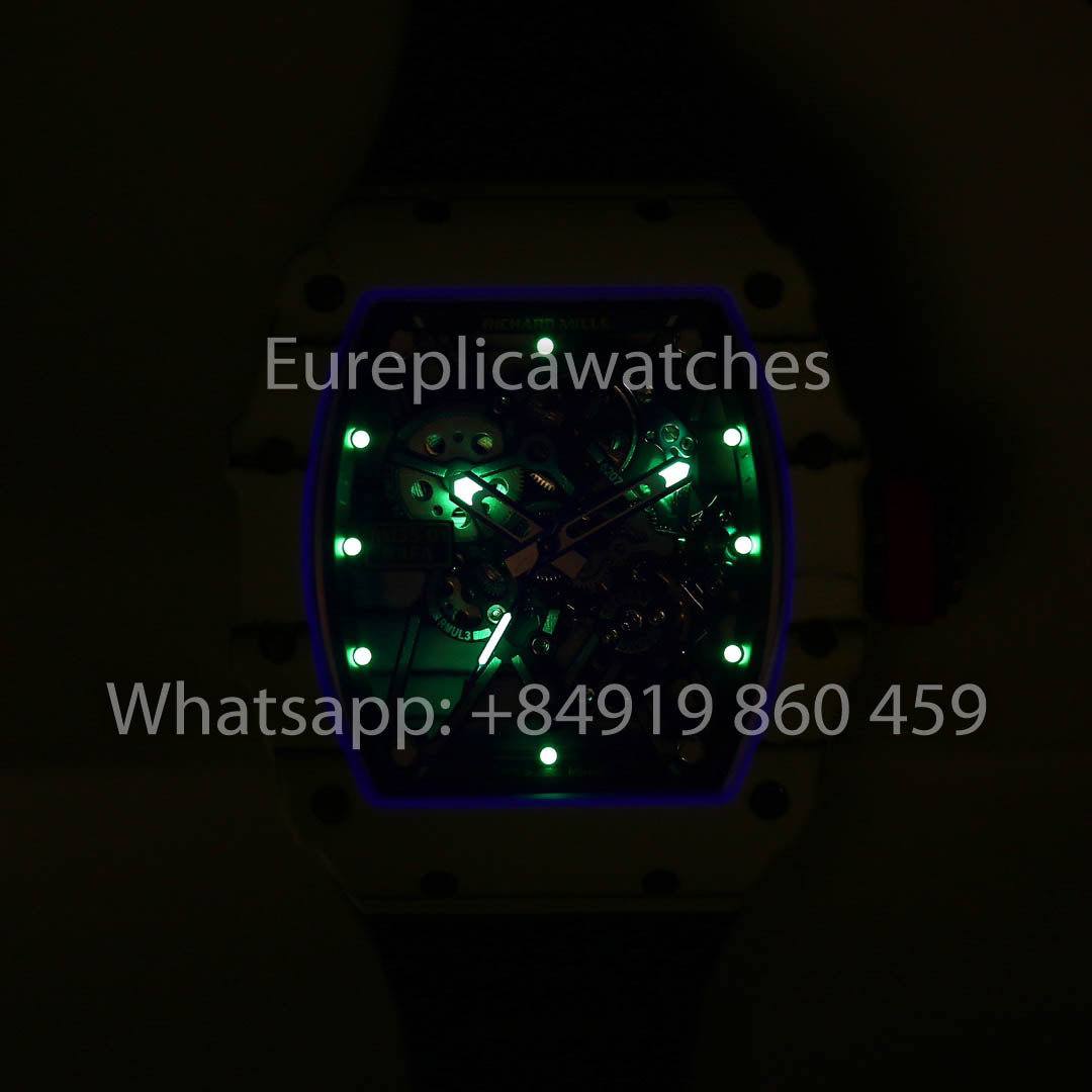 Richard Mille RM35-01 NTPT Carbonio Cassa 1:1 Best Clone BBR Fabbrica V2 Nero Gomma cinturino