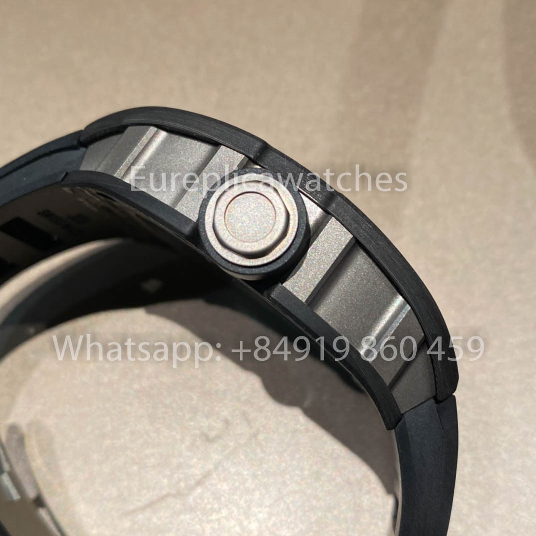 RICHARD MILLE RM055 fibra di carbonio Cassa 1:1 Best Clone APS Fabbrica quadrante bianco Nero Crown