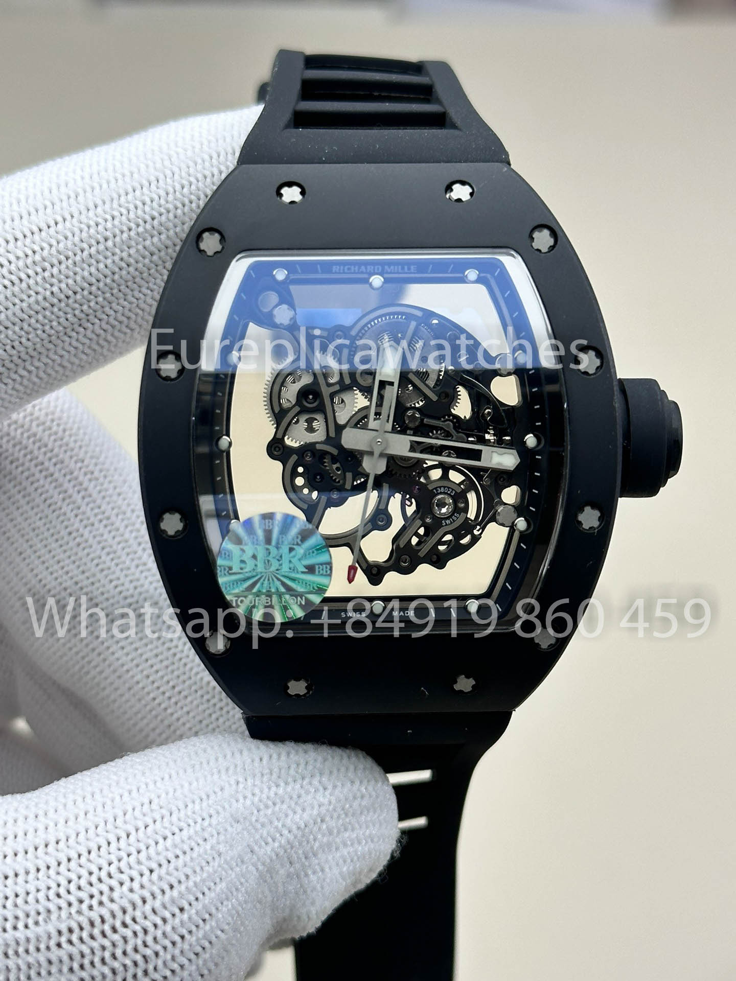 RICHARD MILLE RM055 Nero ceramica Cassa 1:1 Best Clone APS Fabbrica Nero cinturino