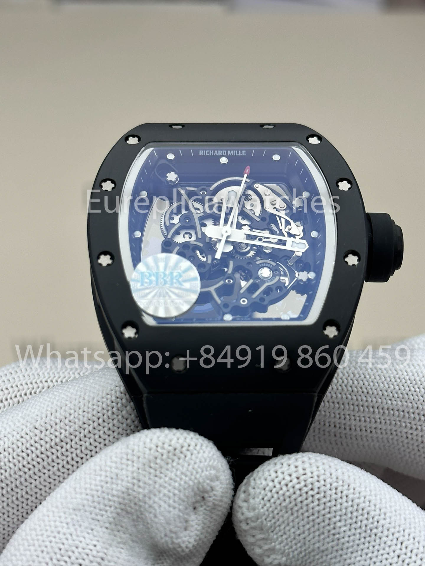 RICHARD MILLE RM055 Nero ceramica Cassa 1:1 Best Clone APS Fabbrica Nero cinturino