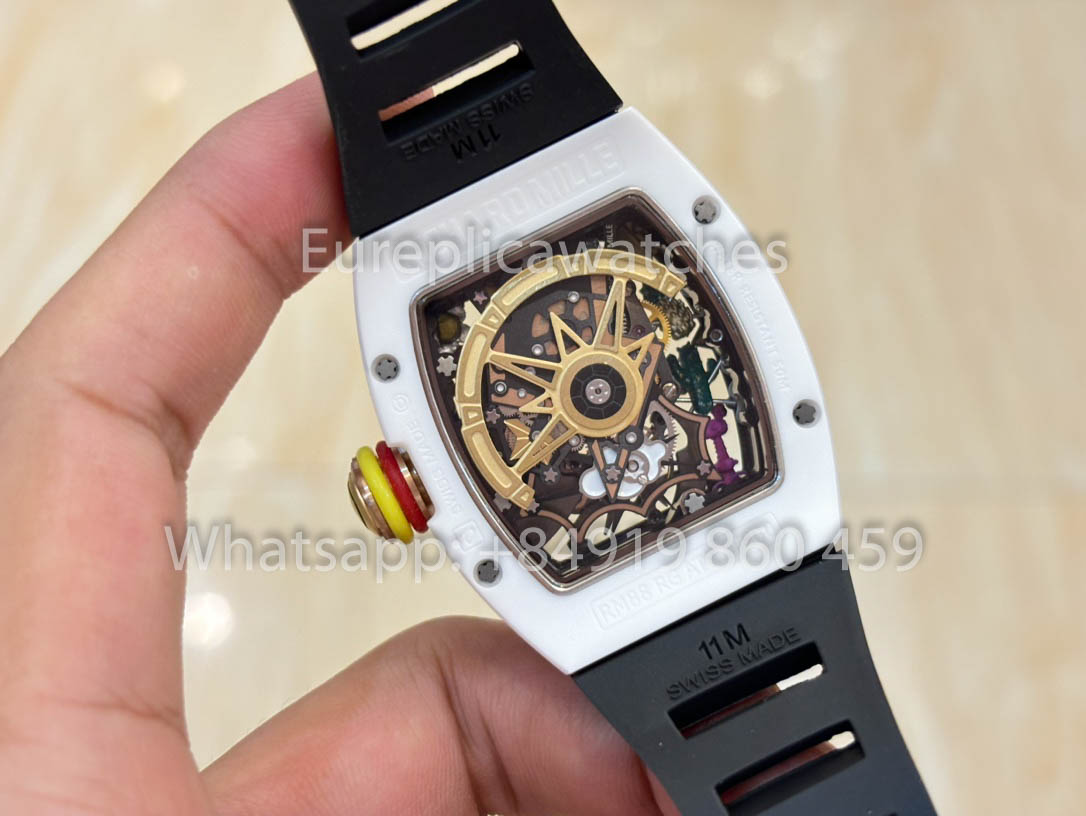 Richard Mille RM88 Smiley V2 Ceramic Case 1:1 Melhor Clone Preto Borracha Cinturino