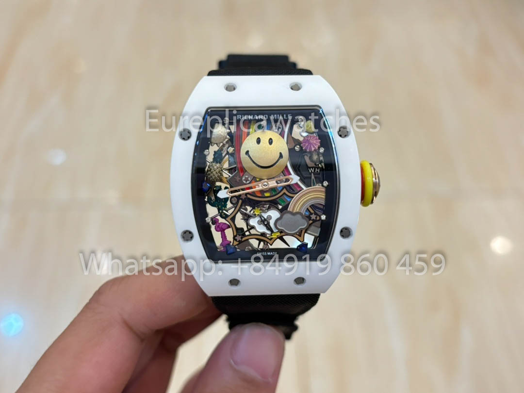 Richard Mille RM88 Smiley V2 Ceramic Case 1:1 Best Clone Black Velcro Cinturino