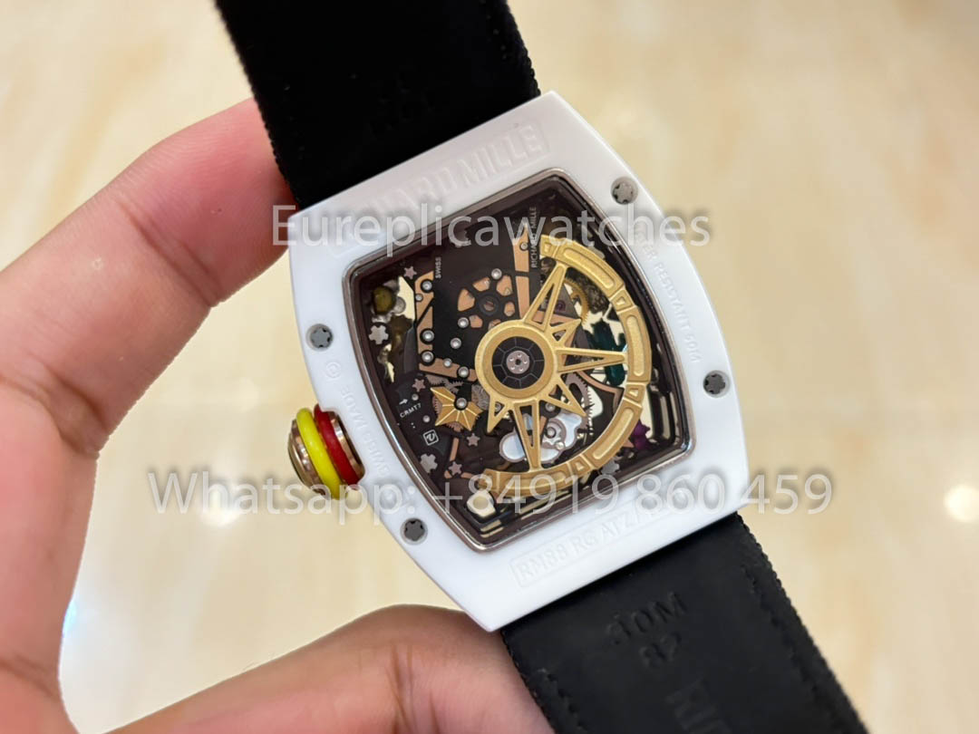Richard Mille RM88 Smiley V2 Ceramic Case 1:1 Best Clone Black Velcro Cinturino