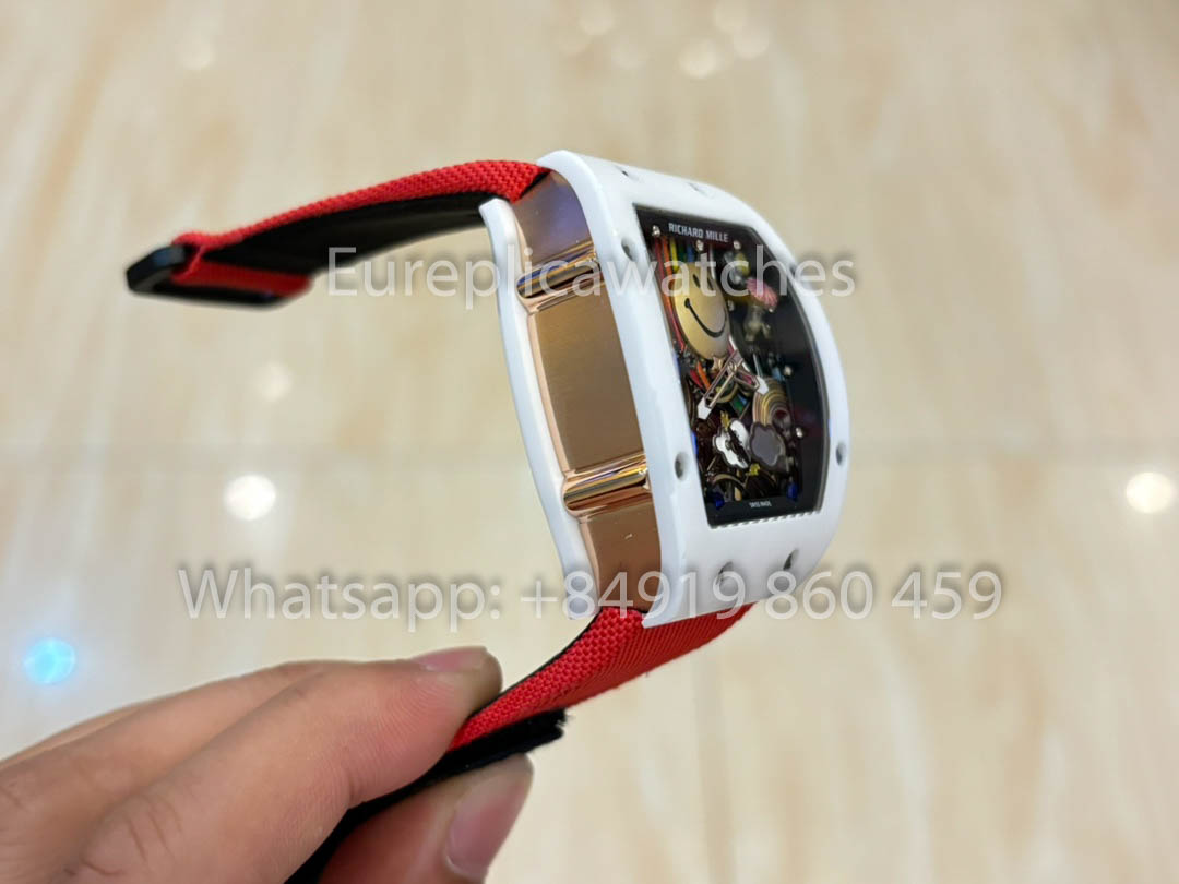 Richard Mille RM88 Smiley V2 Ceramic Case 1:1 Best Clone Red Velcro Cinturino