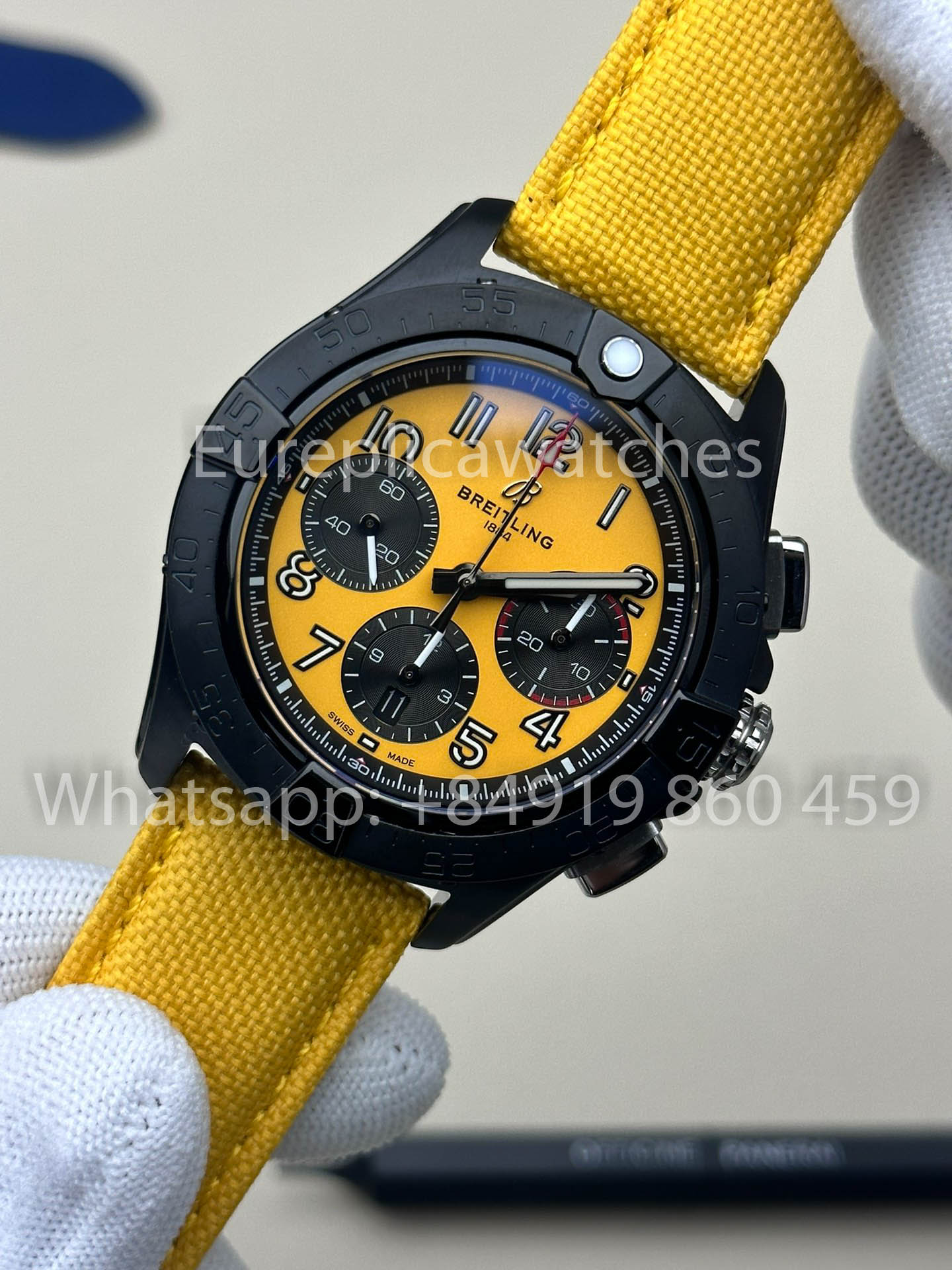 Breitling Avenger B01 cronografo 44 Night Mission 1:1 Best Clone BLS Fabbrica Yellow cinturino