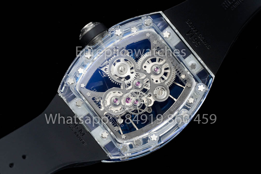 Richard Mille RM 56-02 Tourbillon 1:1 Best Clone RM Fabbrica Black Rubber cinturino Newest version