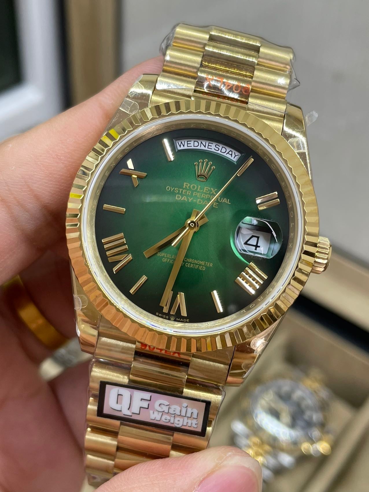 Rolex unveils the new Day-Date 40mm with a Green Dial 2024 QF Fabbrica 1:1 Best Edition