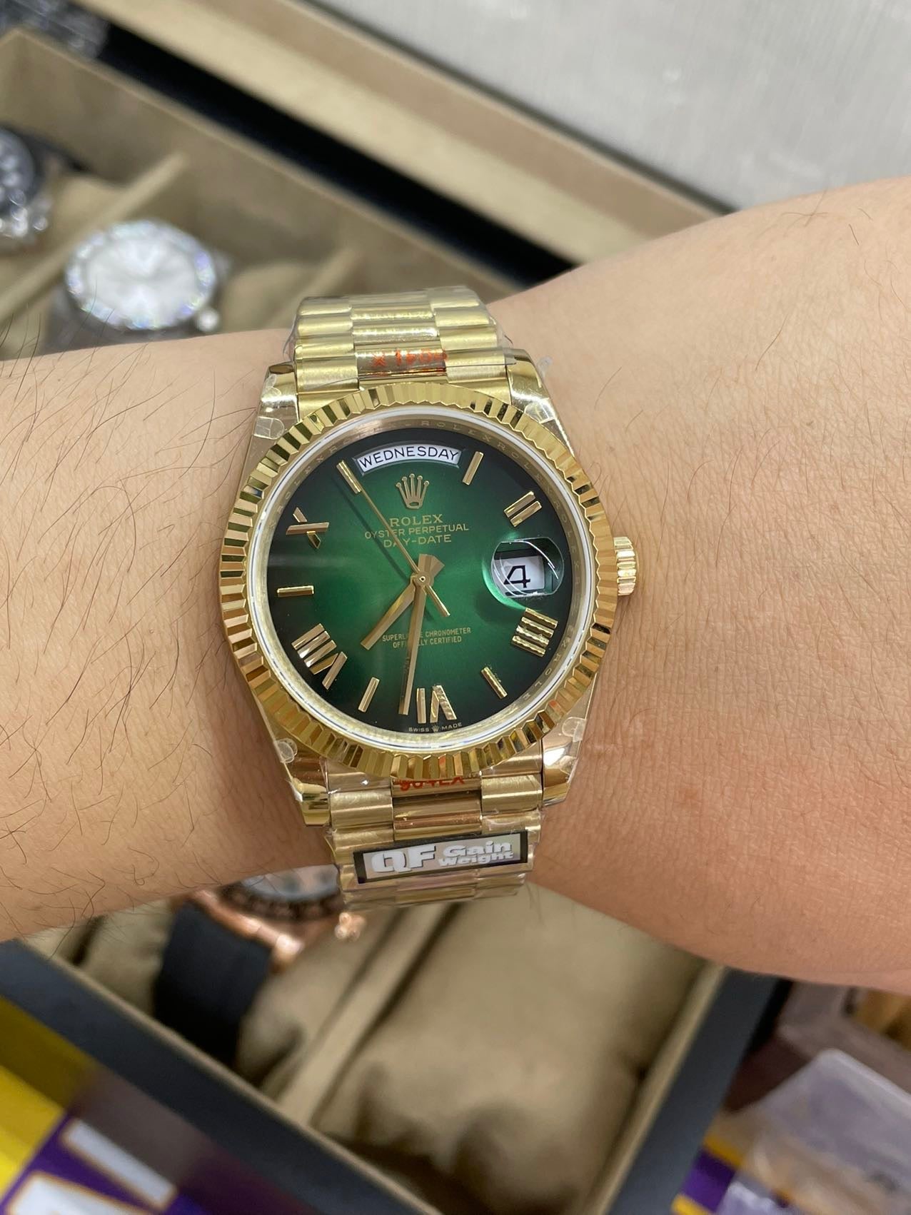 Rolex unveils the new Day-Date 40mm with a Green Dial 2024 QF Fabbrica 1:1 Best Edition