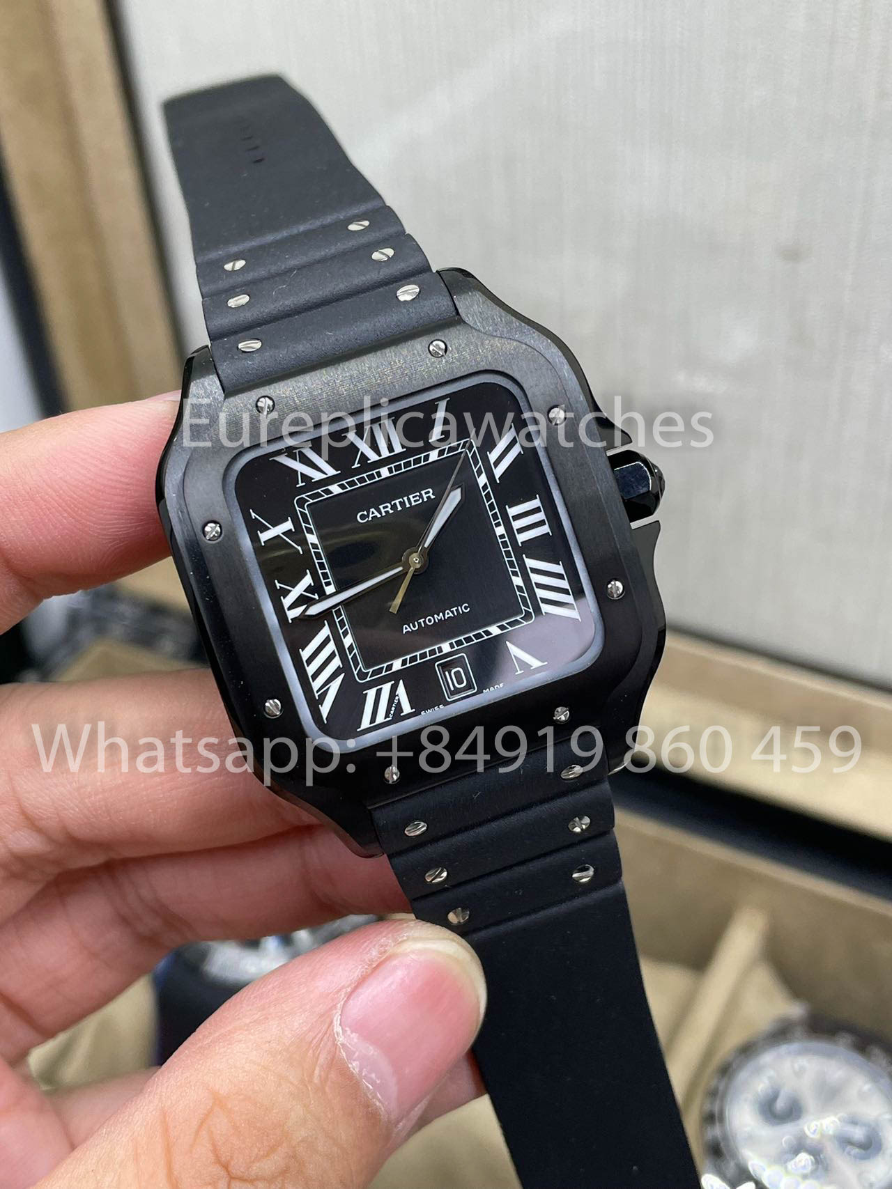 Cartier De Santos WSSA0039 Gomma cinturino BV Fabbrica 1:1 edizione migliore 9019 movimento