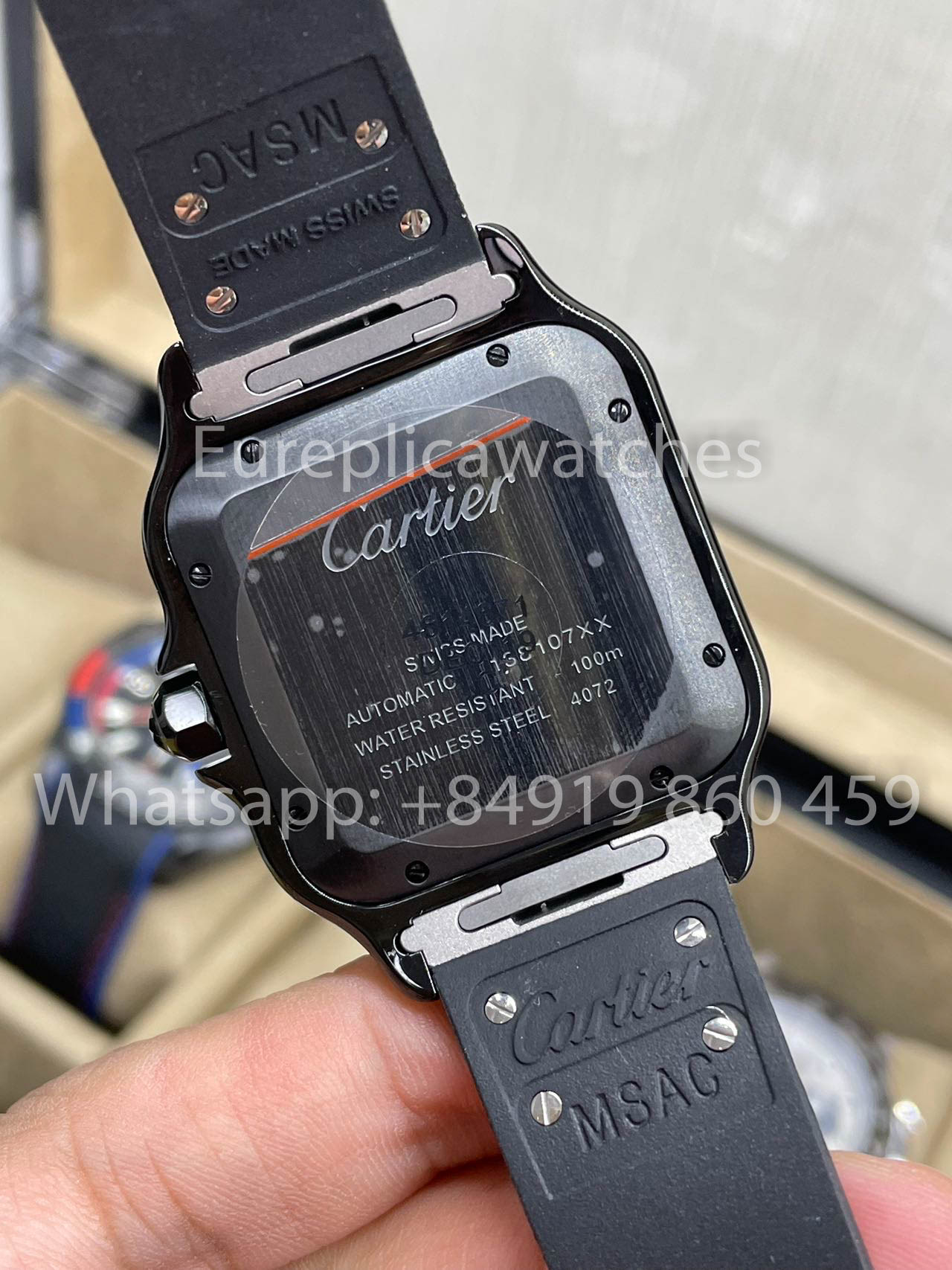 Cartier De Santos WSSA0039 Gomma cinturino BV Fabbrica 1:1 edizione migliore 9019 movimento