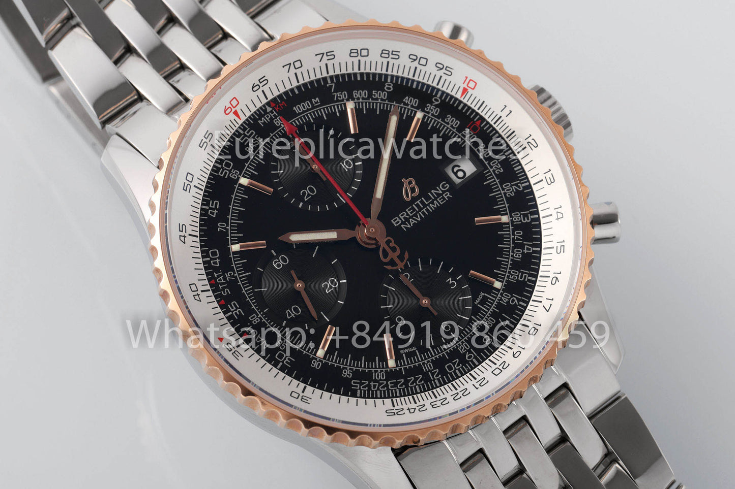 BREITLING Navitimer cronografo A13324121B1X1 quadrante nero RG 1:1 Best Clone EF Fabbrica