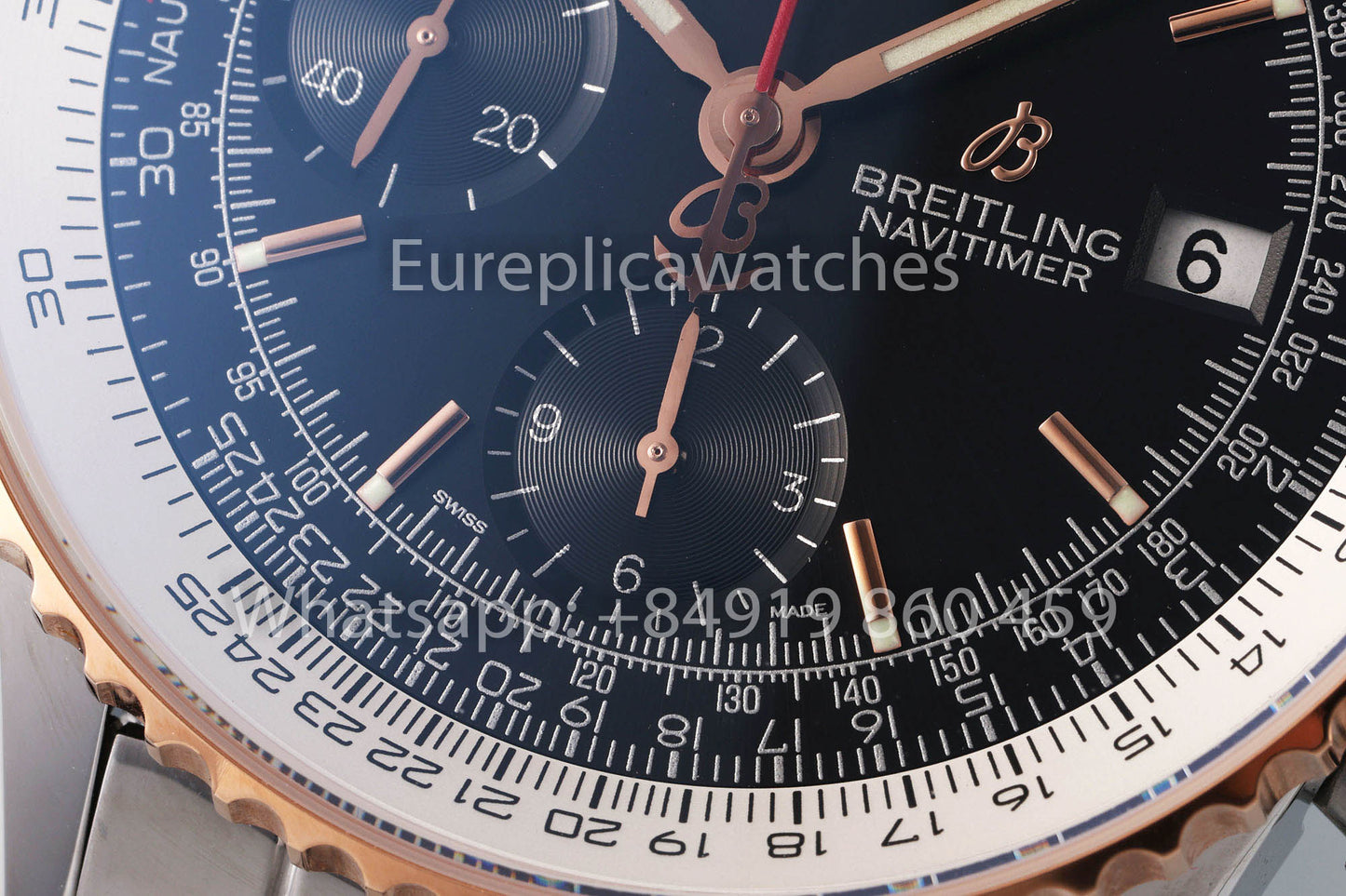BREITLING Navitimer cronografo A13324121B1X1 quadrante nero RG 1:1 Best Clone EF Fabbrica