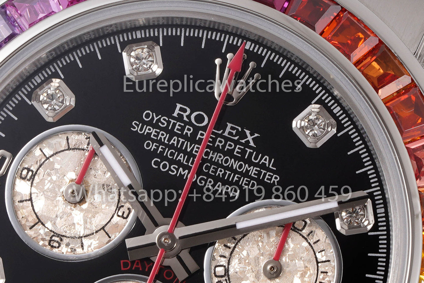 Rolex Daytona Rainbow quadrante nero 40mm 1:1 Best Clone EF Fabbrica Argento SS