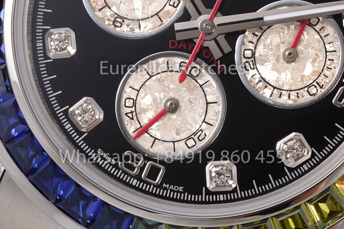 Rolex Daytona Rainbow quadrante nero 40mm 1:1 Best Clone EF Fabbrica Argento SS