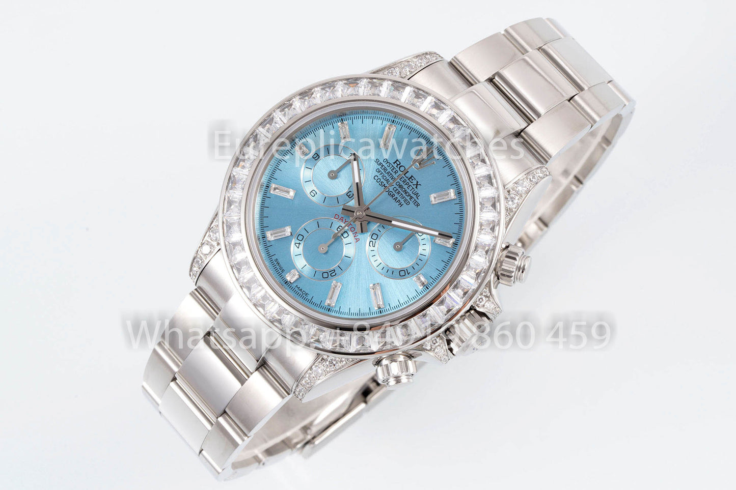 Rolex Daytona Rainbow Ice cuadrante azul 40mm 1:1 Best Clone EF Fabbrica Gomma cinturino SS