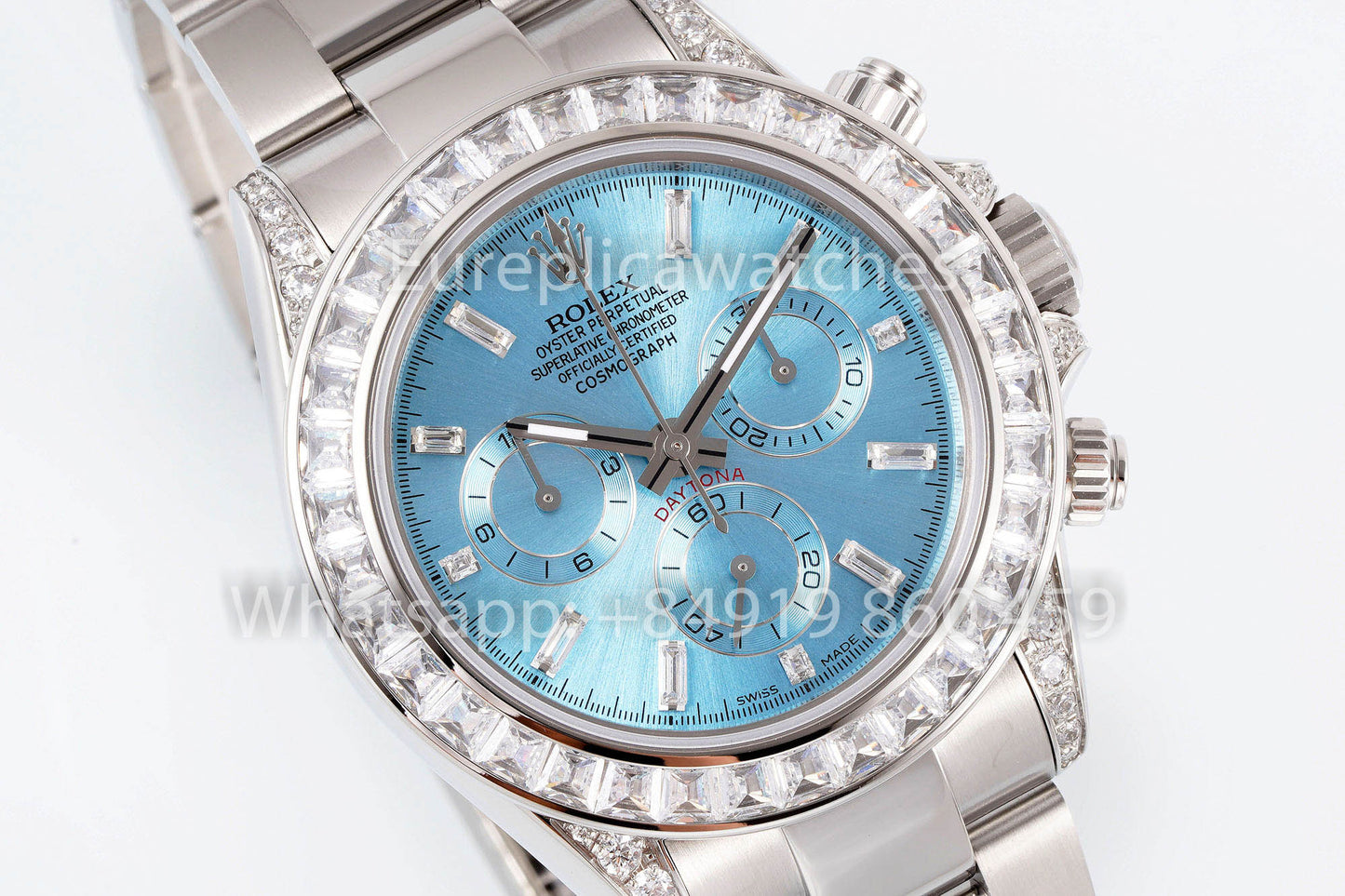 Rolex Daytona Rainbow Ice cuadrante azul 40mm 1:1 Best Clone EF Fabbrica Gomma cinturino SS