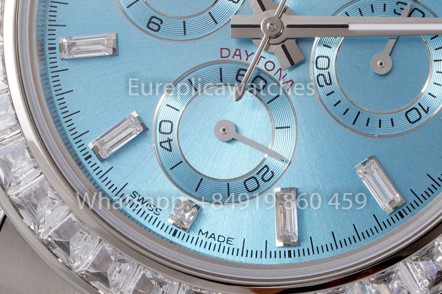 Rolex Daytona Rainbow Ice cuadrante azul 40mm 1:1 Best Clone EF Fabbrica Gomma cinturino SS