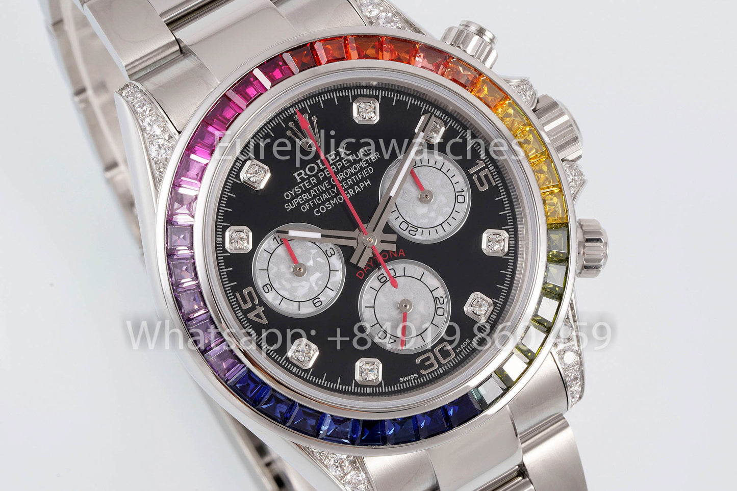 Rolex Daytona Rainbow Diamond cuadrante cuadrante nero 40mm 1:1 Best Clone EF Fabbrica SS