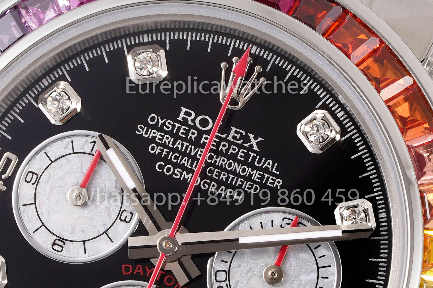 Rolex Daytona Rainbow Diamond cuadrante cuadrante nero 40mm 1:1 Best Clone EF Fabbrica SS