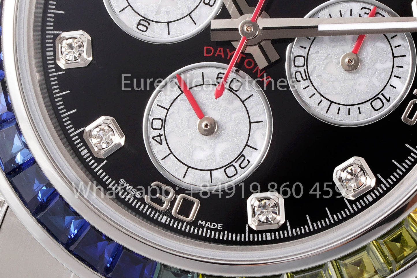 Rolex Daytona Rainbow Diamond cuadrante cuadrante nero 40mm 1:1 Best Clone EF Fabbrica SS
