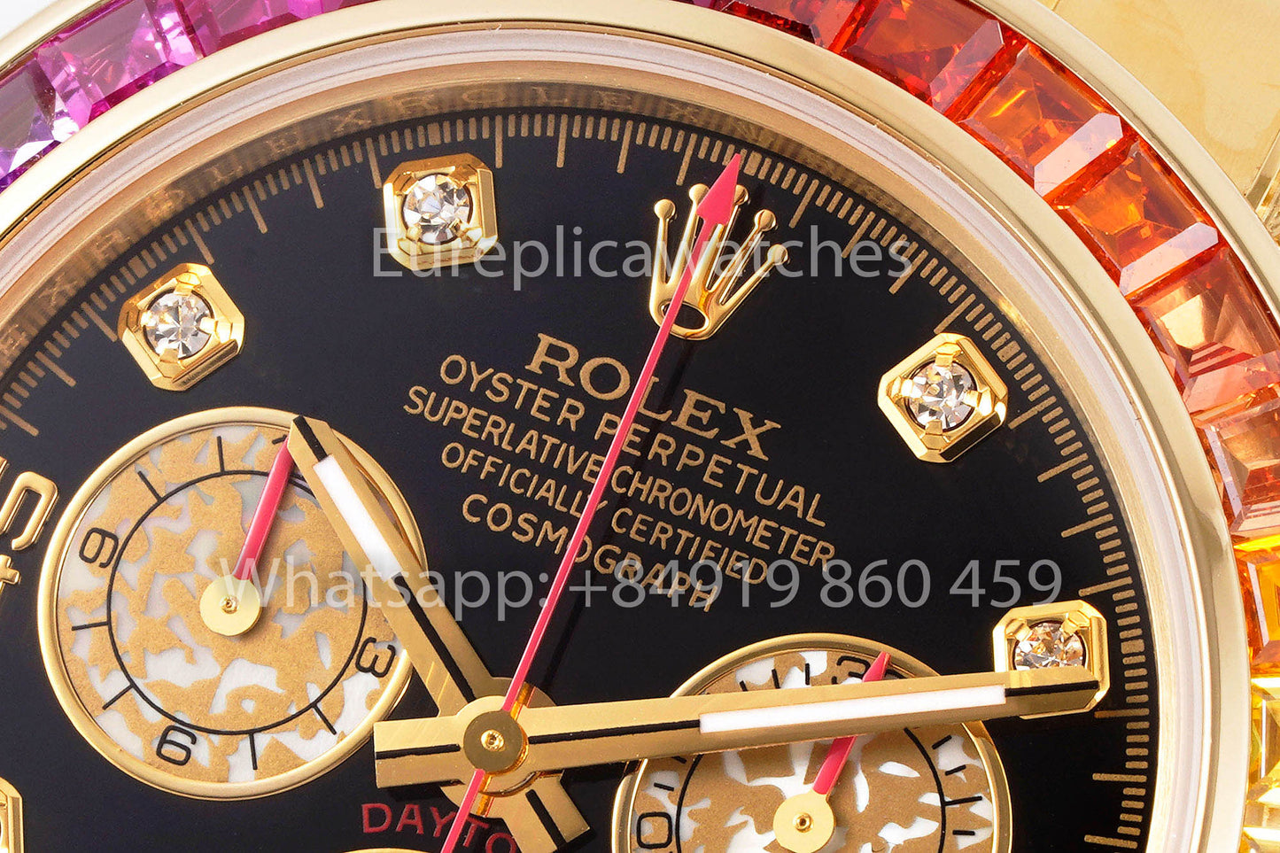 Rolex Daytona Rainbow Diamond quadrante Yellow Oro 40mm 1:1 Best Clone EF Fabbrica Yellow quadrante SS