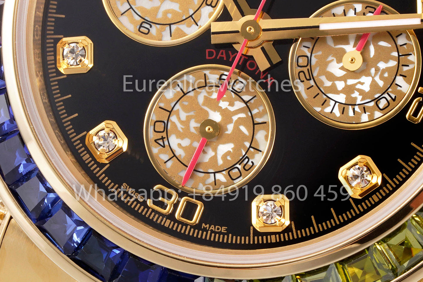 Rolex Daytona Rainbow Diamond quadrante Yellow Oro 40mm 1:1 Best Clone EF Fabbrica Yellow quadrante SS