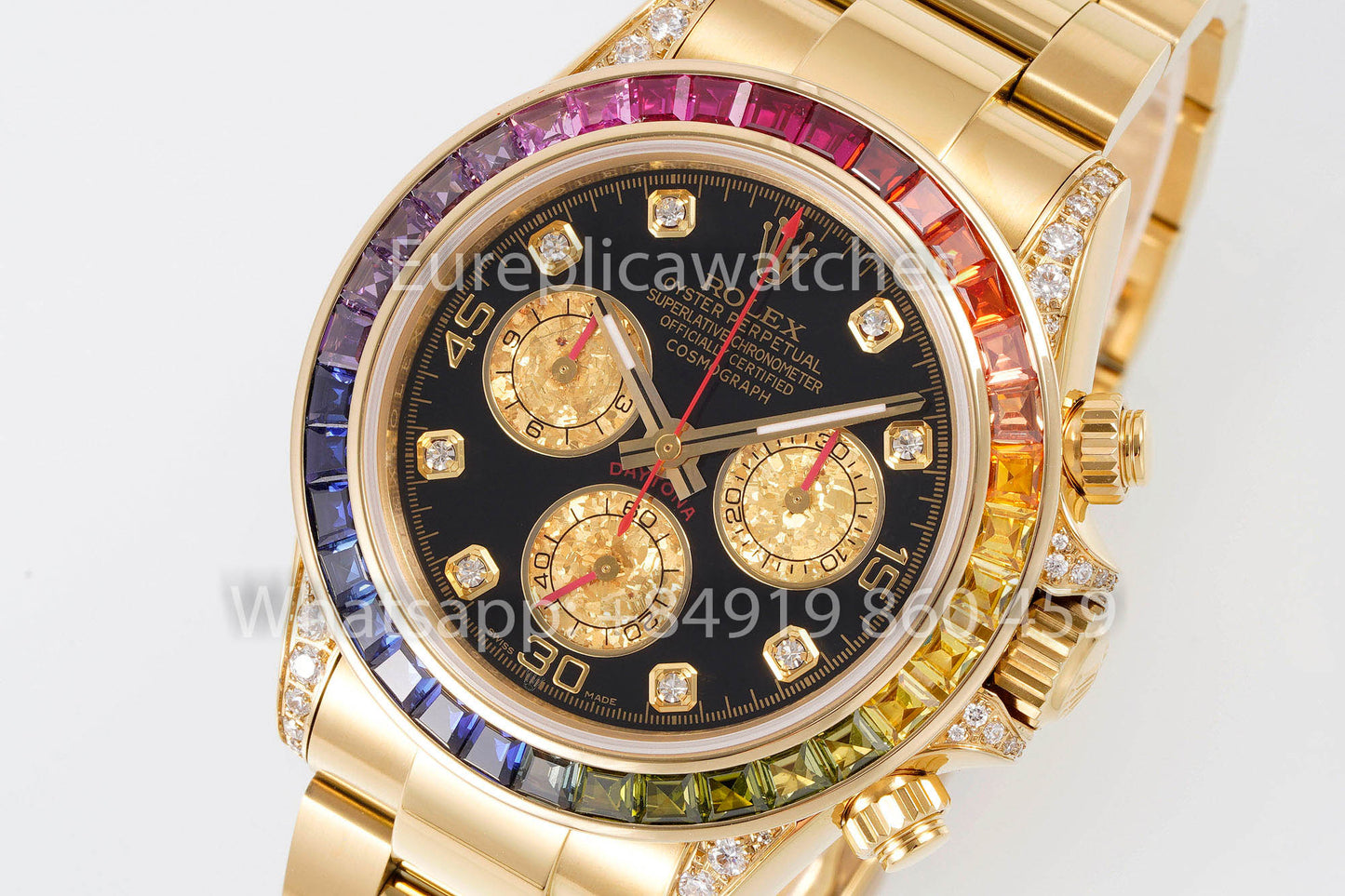 Rolex Daytona Rainbow Diamond Quadrante Yellow Oro 40mm 1:1 Best Clone EF Fabbrica SS