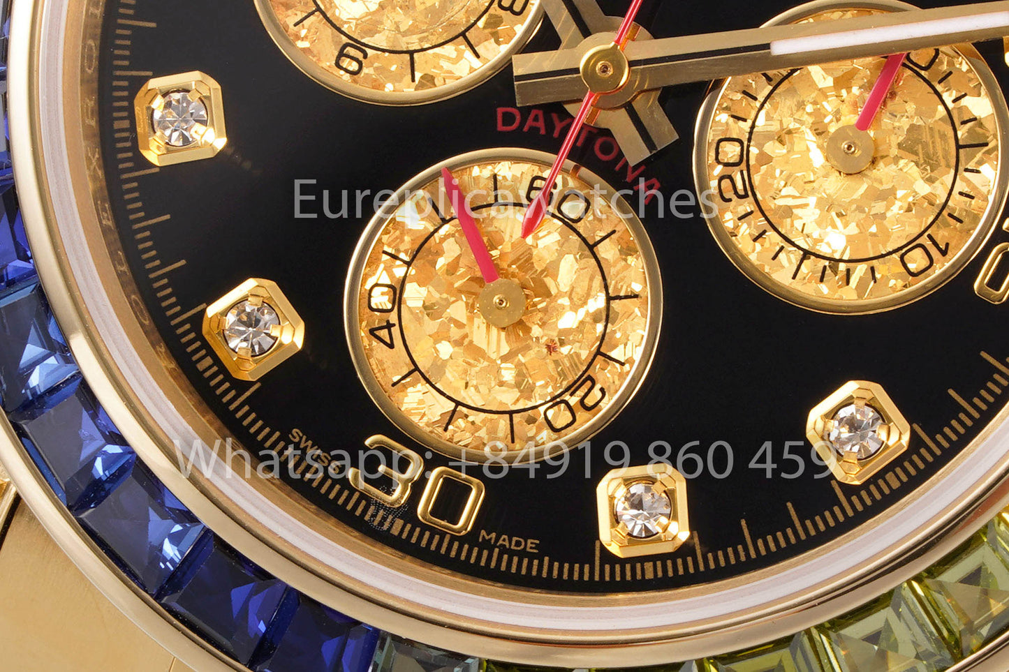 Rolex Daytona Rainbow Diamond Quadrante Yellow Oro 40mm 1:1 Best Clone EF Fabbrica SS