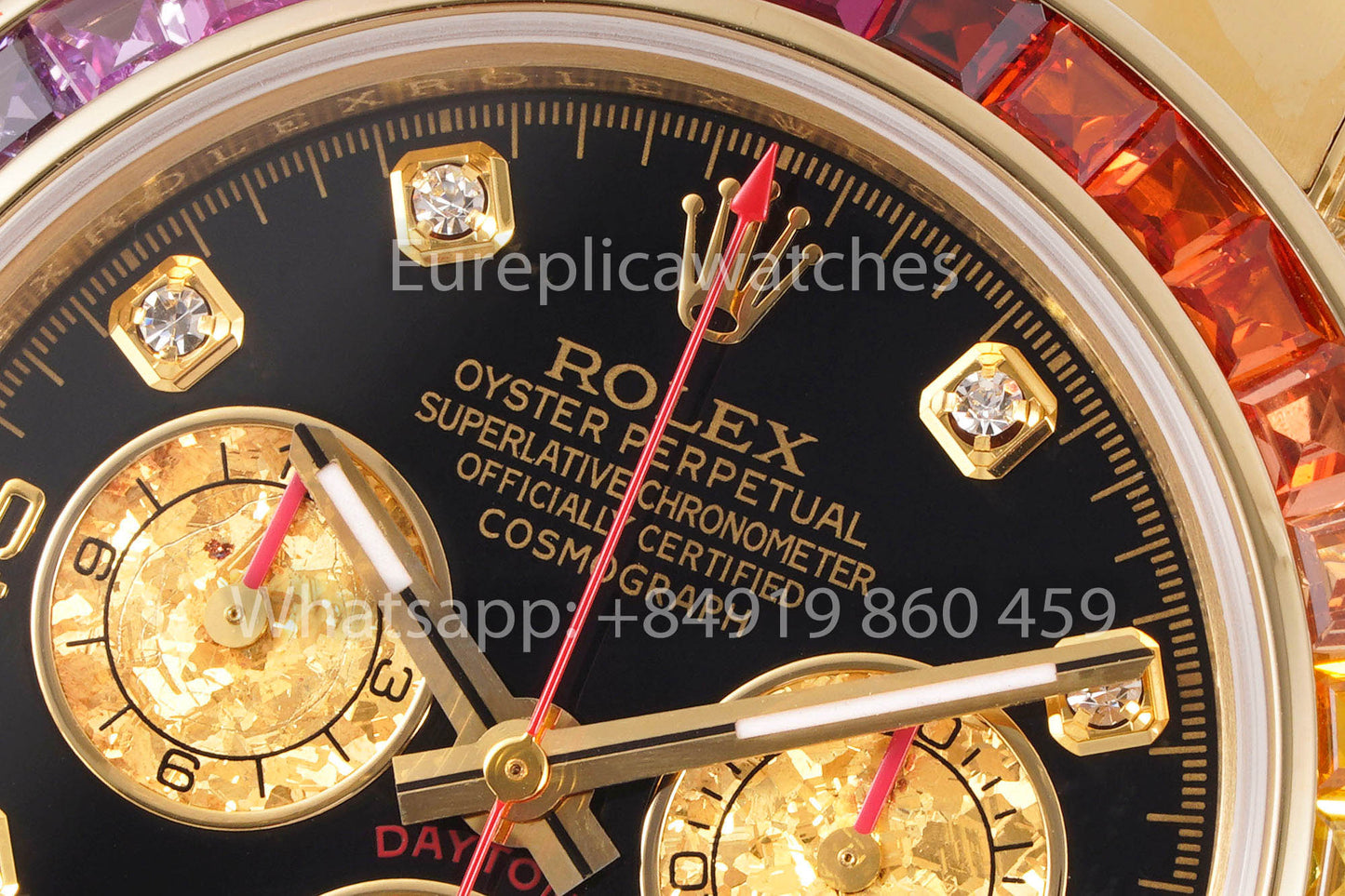 Rolex Daytona Rainbow Diamond Quadrante Yellow Oro 40mm 1:1 Best Clone EF Fabbrica SS