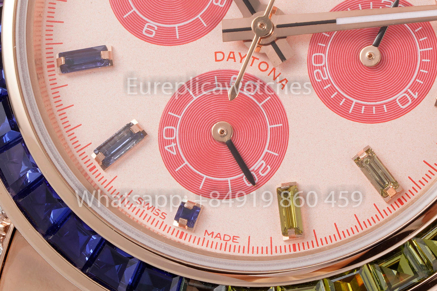 Rolex Daytona Rainbow Blacken Pink Rosa Oro 40mm 1:1 Melhor Clone EF Fabrica SS