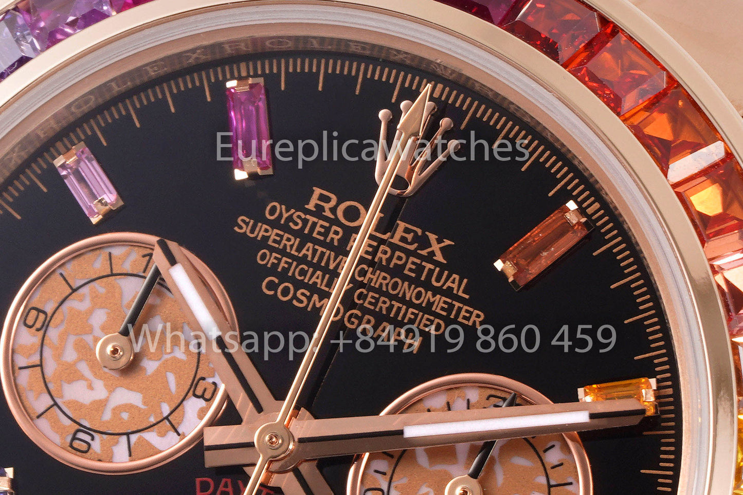 Rolex Daytona Rainbow Sundust cuadrante Rosa Oro 40mm 1:1 Best Clone EF Fabbrica SS