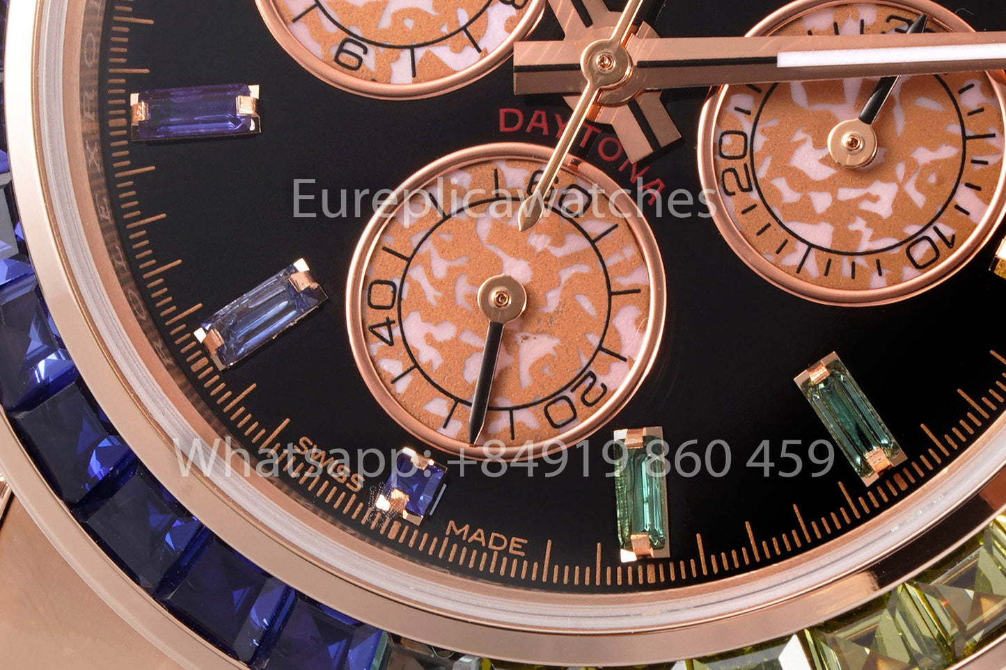 Rolex Daytona Rainbow Sundust cuadrante Rosa Oro 40mm 1:1 Best Clone EF Fabbrica SS