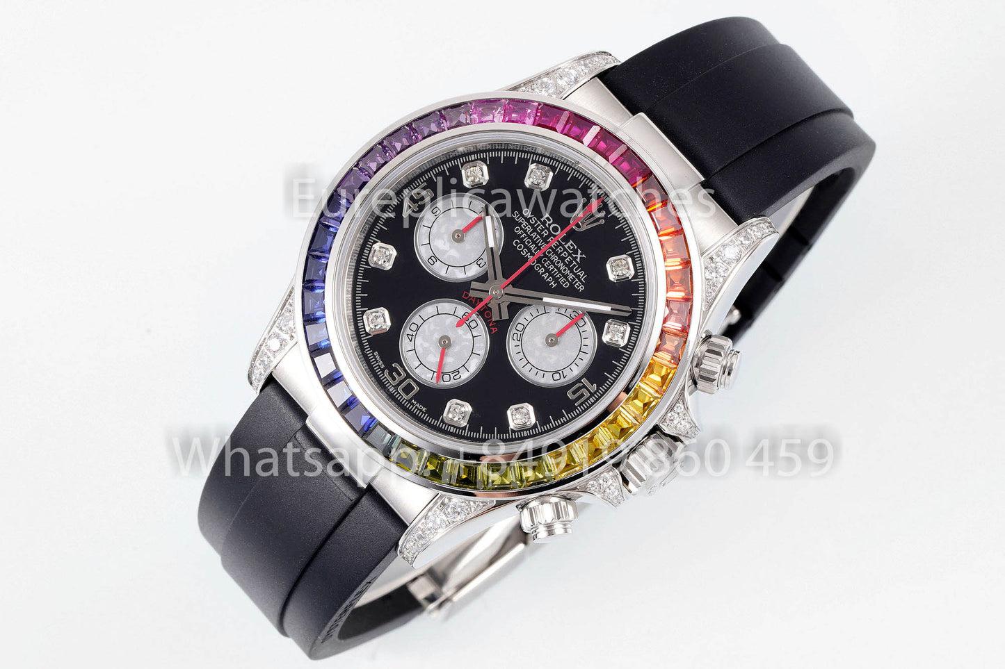 Rolex Daytona Rainbow quadrante nero 40mm 1:1 Best Clone EF Fabbrica Argento acciaio inossidabile
