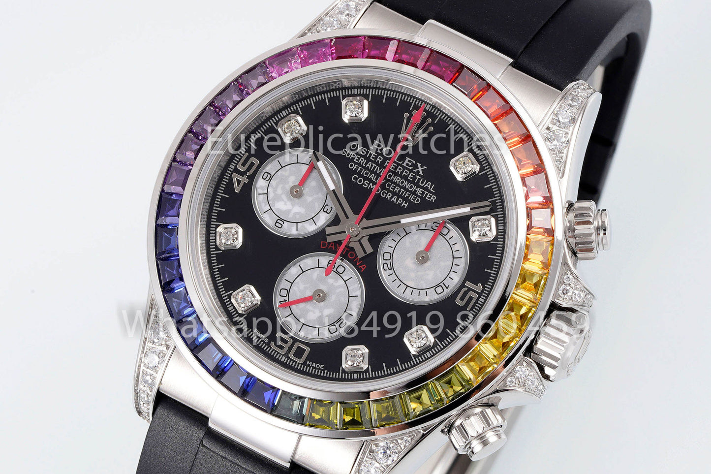 Rolex Daytona Rainbow quadrante nero 40mm 1:1 Best Clone EF Fabbrica Argento acciaio inossidabile
