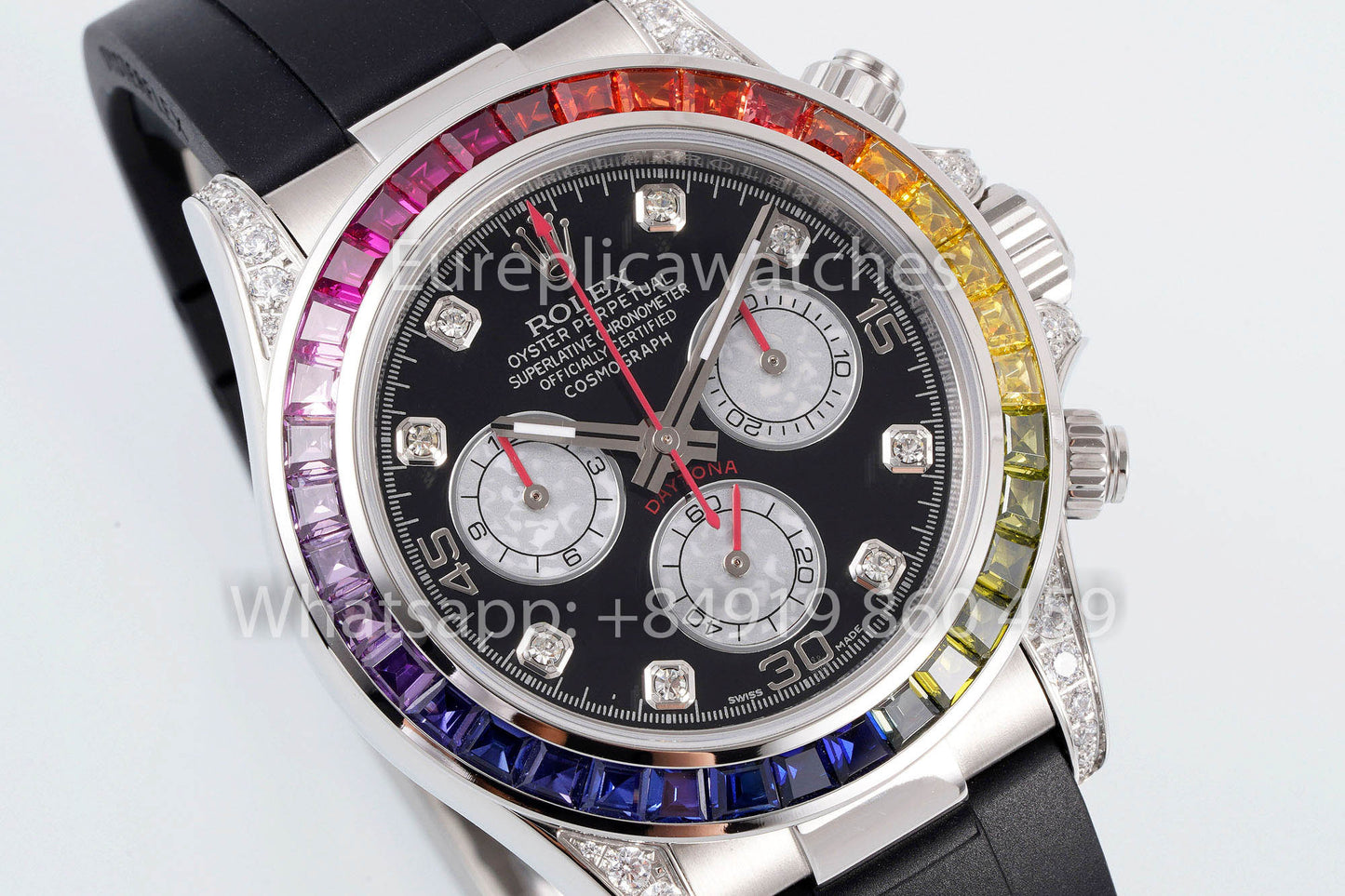 Rolex Daytona Rainbow quadrante nero 40mm 1:1 Best Clone EF Fabbrica Argento acciaio inossidabile