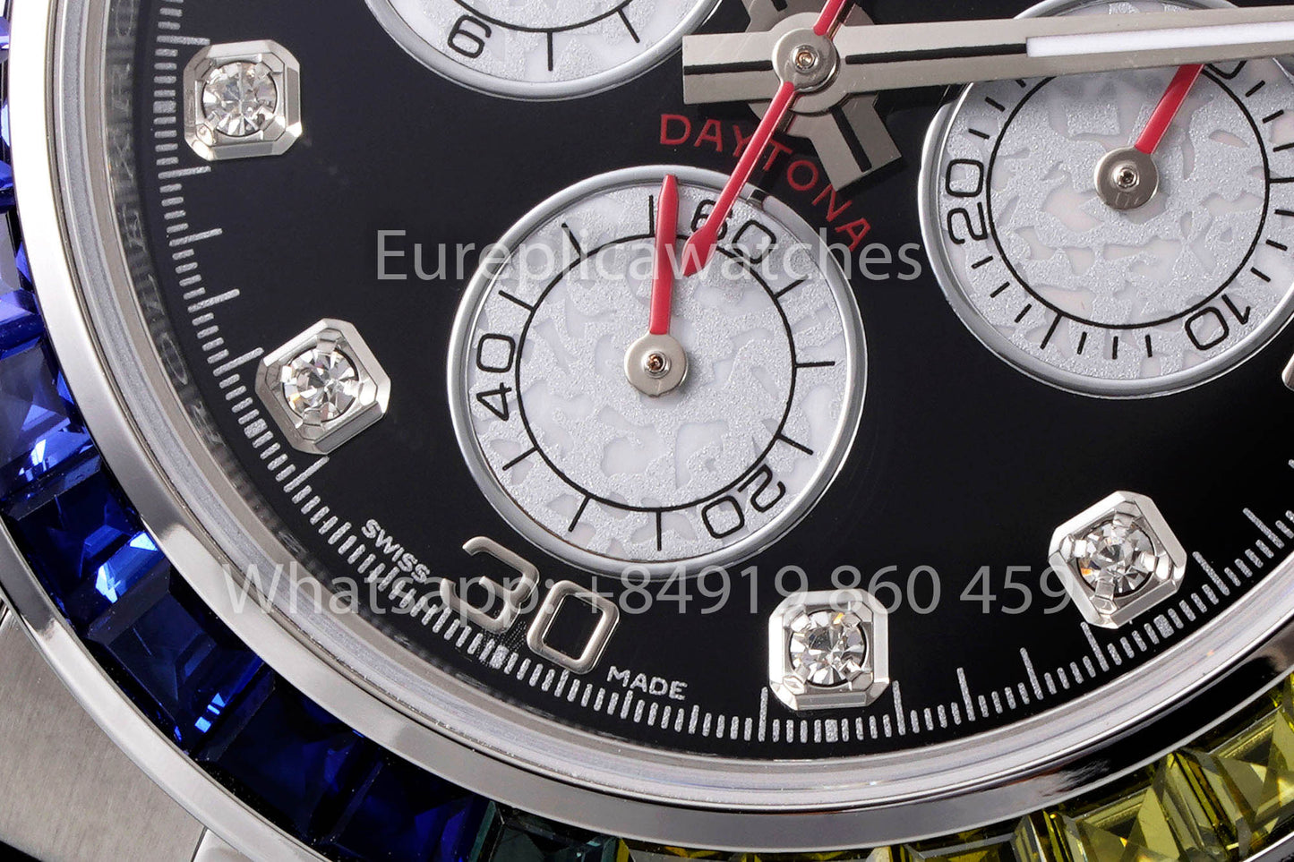 Rolex Daytona Rainbow quadrante nero 40mm 1:1 Best Clone EF Fabbrica Argento acciaio inossidabile