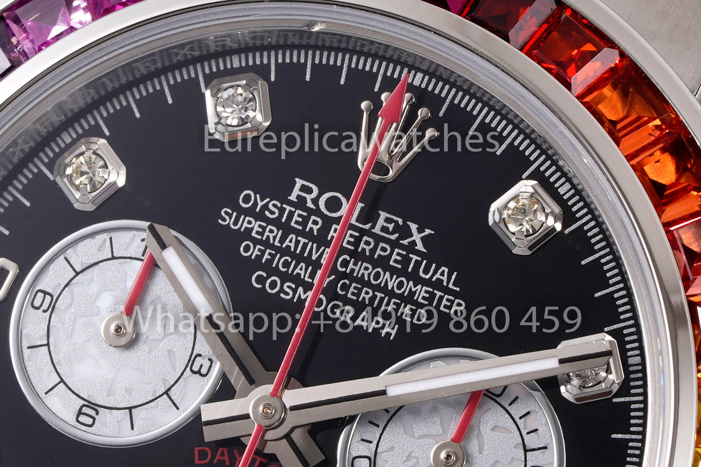 Rolex Daytona Rainbow quadrante nero 40mm 1:1 Best Clone EF Fabbrica Argento acciaio inossidabile