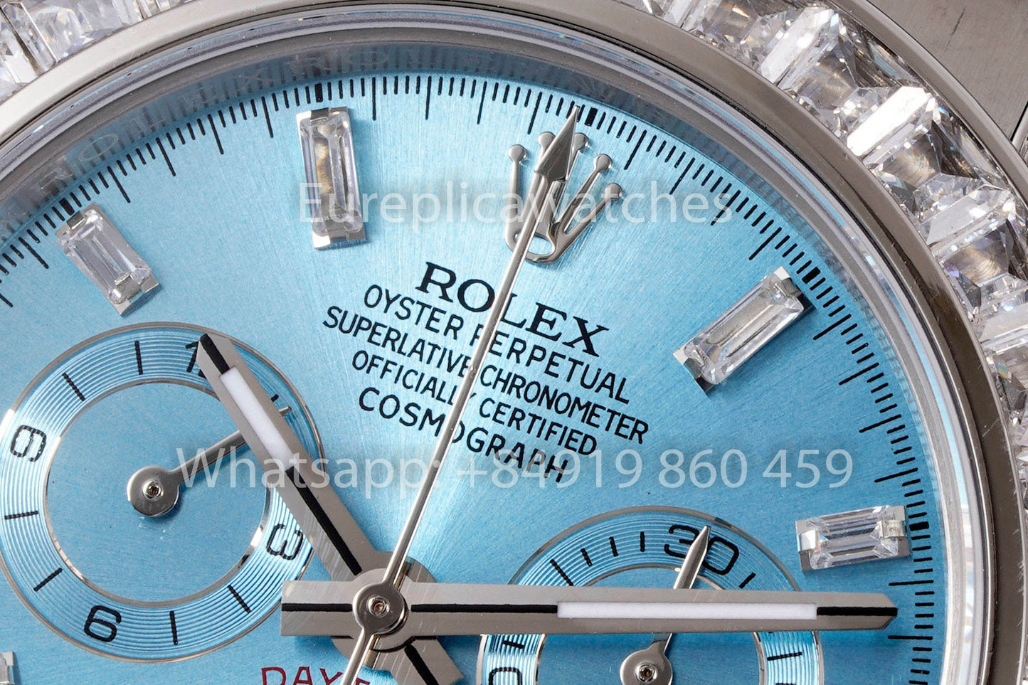Rolex Daytona Rainbow Ice quadrante blu 40mm 1:1 Best Clone EF Fabbrica Gomma cinturino