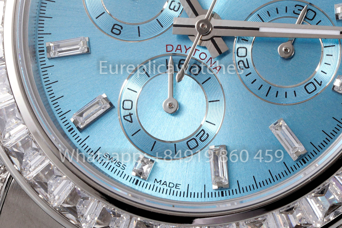 Rolex Daytona Rainbow Ice quadrante blu 40mm 1:1 Best Clone EF Fabbrica Gomma cinturino