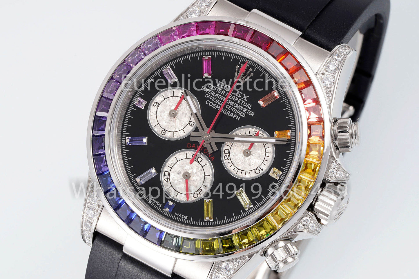 Rolex Daytona Rainbow Diamond cuadrante cuadrante nero 40mm 1:1 Best Clone EF Fabbrica