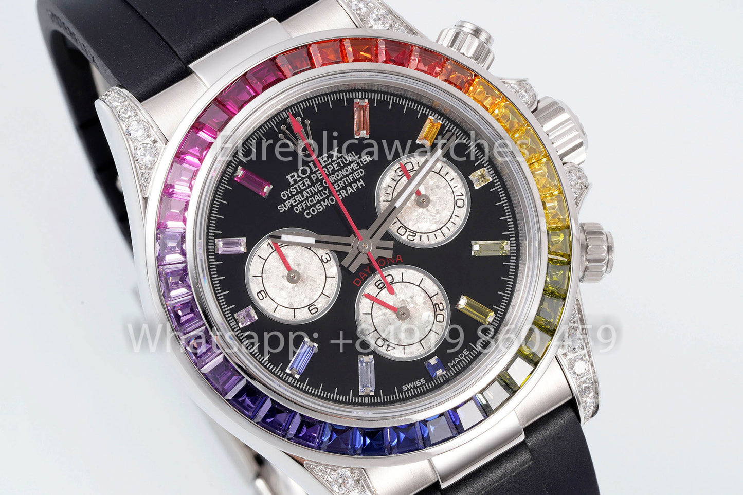 Rolex Daytona Rainbow Diamond cuadrante cuadrante nero 40mm 1:1 Best Clone EF Fabbrica