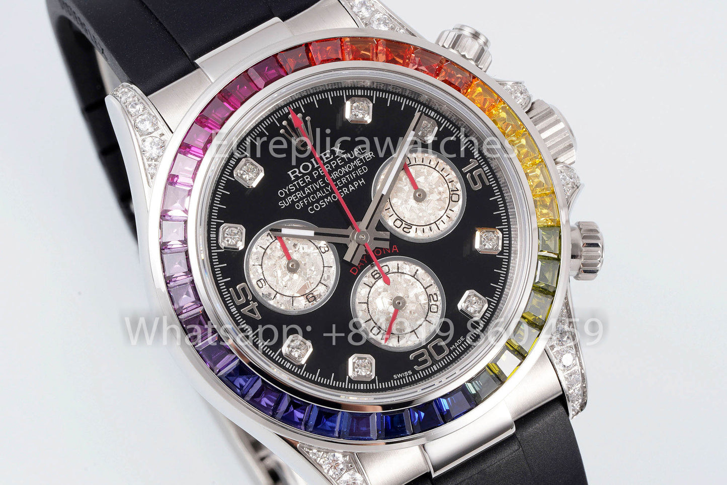 Rolex Daytona Rainbow Diamond quadrante quadrante nero 40mm 1:1 Best Clone EF Fabbrica acciaio inossidabile