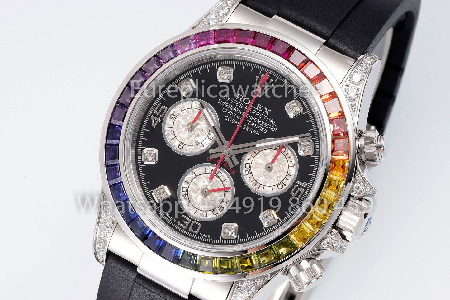 Rolex Daytona Rainbow Diamond quadrante quadrante nero 40mm 1:1 Best Clone EF Fabbrica acciaio inossidabile