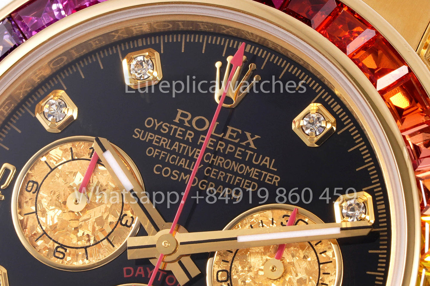 Rolex Daytona Rainbow Diamond cuadrante Amarillo Oro 40mm 1:1 Best Clone EF Fabbrica Cuadrante Amarillo