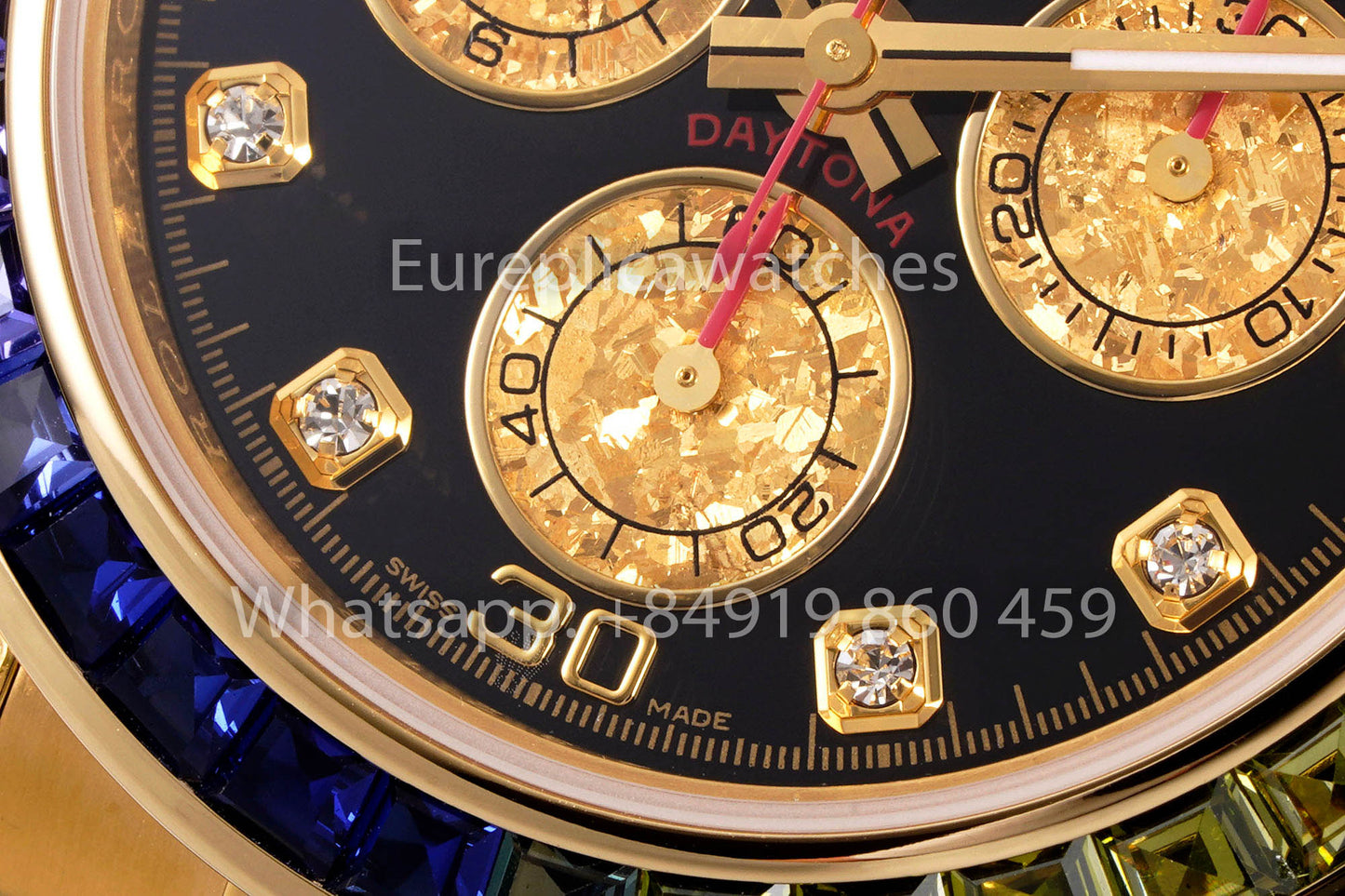 Rolex Daytona Rainbow Diamond cuadrante Amarillo Oro 40mm 1:1 Best Clone EF Fabbrica Cuadrante Amarillo
