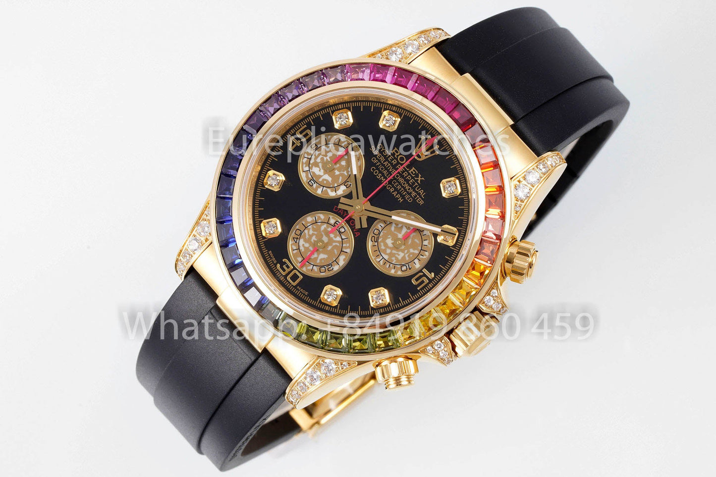 Rolex Daytona Rainbow Diamond cuadrante Amarillo Oro 40mm 1:1 Best Clone EF Fabbrica