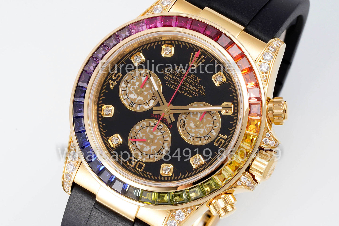 Rolex Daytona Rainbow Diamond cuadrante Amarillo Oro 40mm 1:1 Best Clone EF Fabbrica