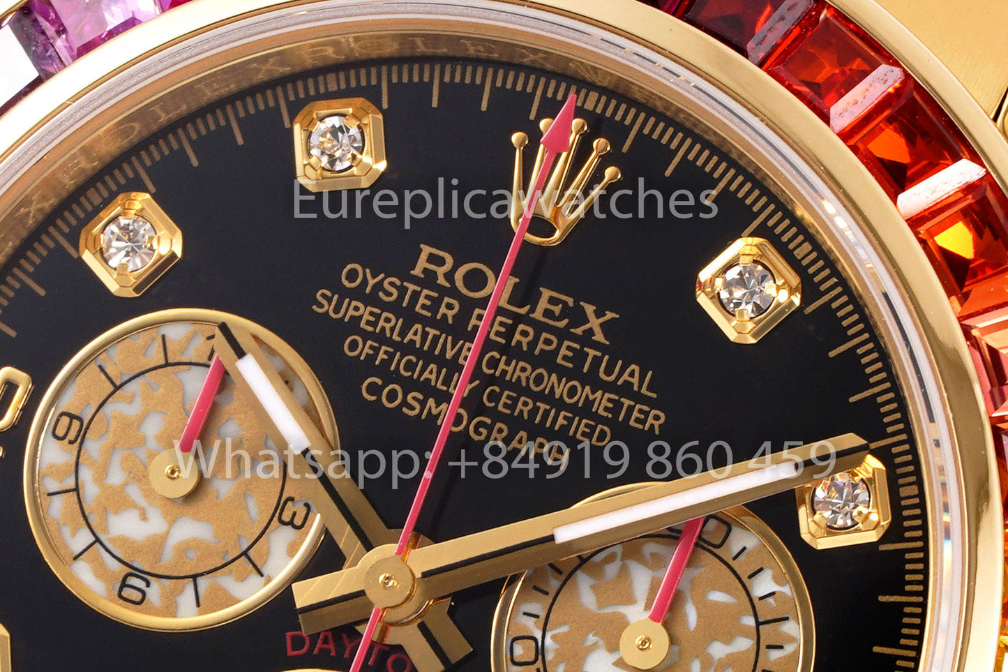 Rolex Daytona Rainbow Diamond cuadrante Amarillo Oro 40mm 1:1 Best Clone EF Fabbrica