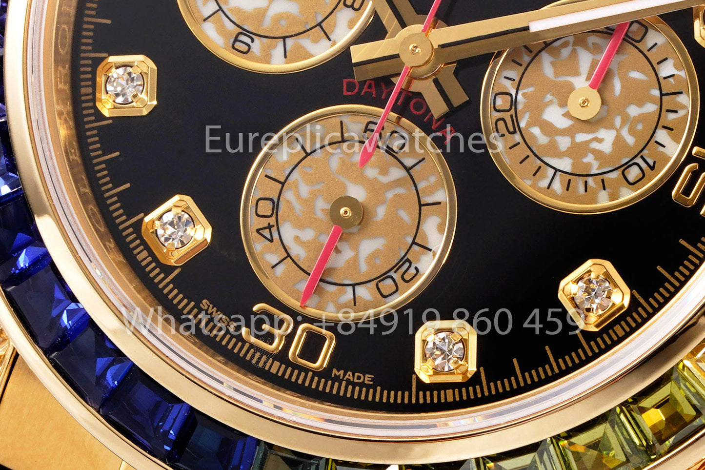 Rolex Daytona Rainbow Diamond cuadrante Amarillo Oro 40mm 1:1 Best Clone EF Fabbrica