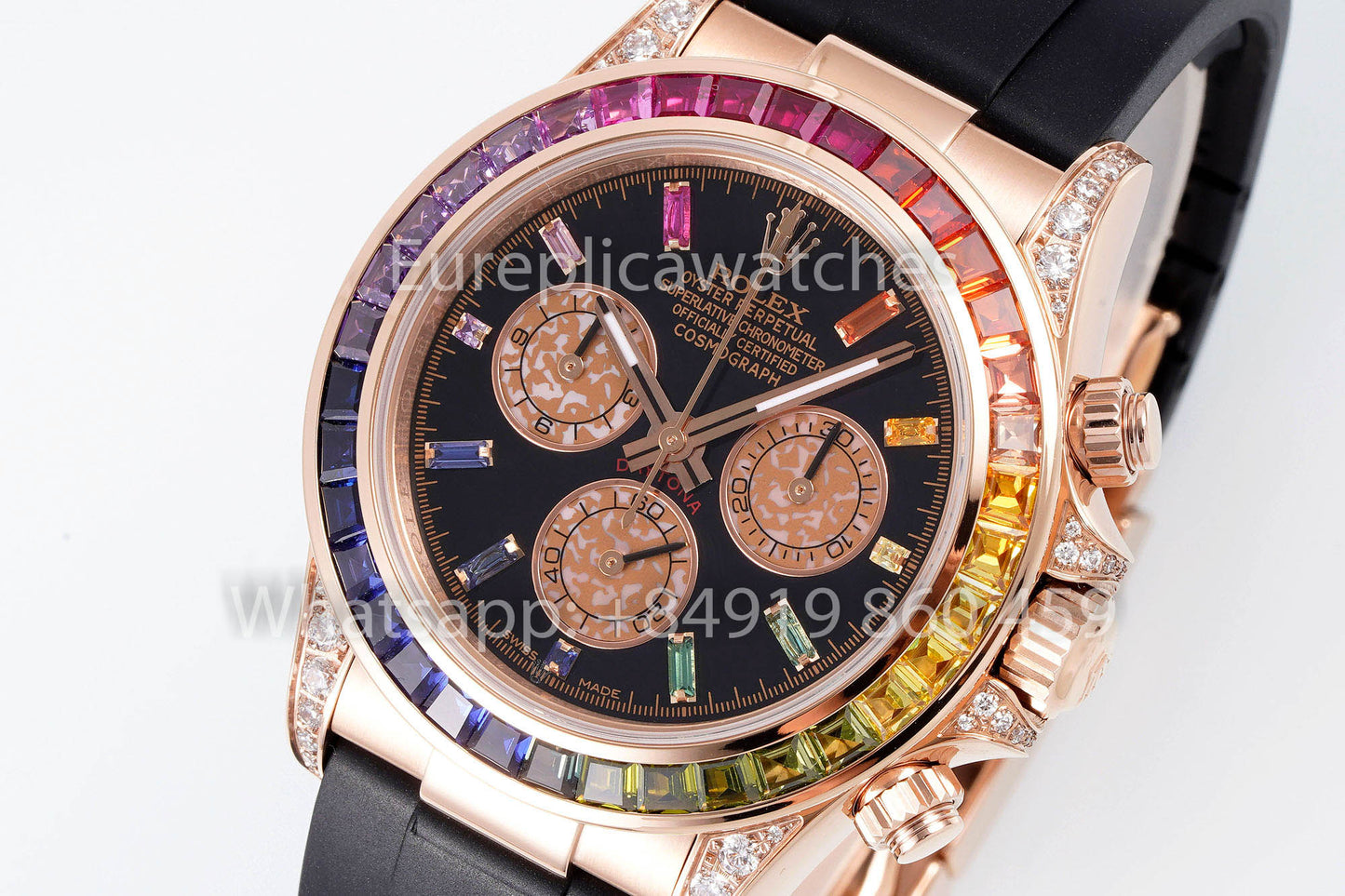 Rolex Daytona Rainbow Sundust cuadrante Rosa Oro 40mm 1:1 Best Clone EF Fabbrica
